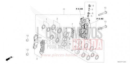 ETRIER DE FREIN AVANT DROIT GL1800BDN de 2022